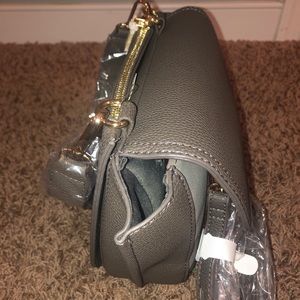 Gray faux leather side purse! Cute size